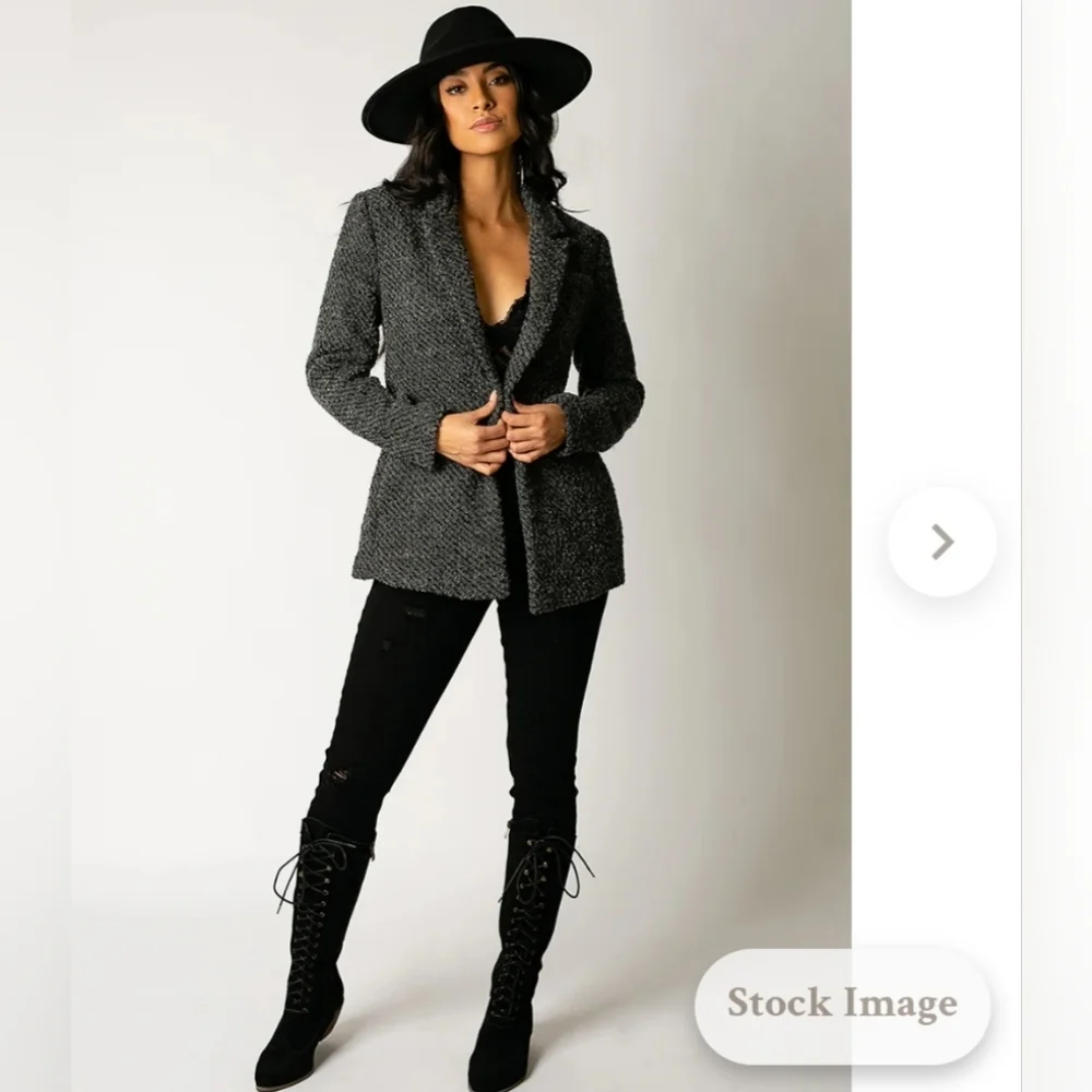 NWT MIA JOY Louve Blazer in Charcoal Black (Size: XL) - Picture 5 of 13